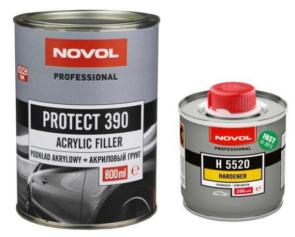 Акриловий ґрунт "Novol PROTECT 390" + затверджувач Н5220 (0,8+0,2 л) [Новол Протект 390]