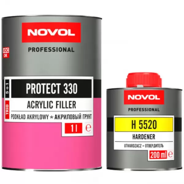 Акриловий ґрунт "Novol Protect 330" + затверджувач Н5220 (1л+0.2л) [Новол Протект 330]