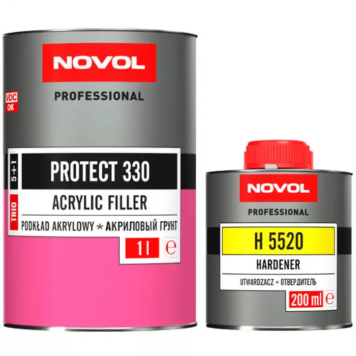 Акриловий ґрунт "Novol Protect 330" + затверджувач Н5220 (1л+0.2л) [Новол Протект 330]