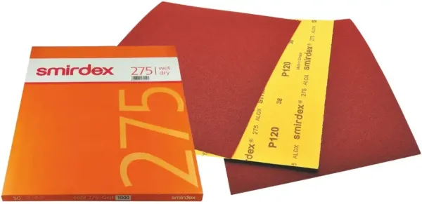 Папір водостійкий наждачний "Smirdex 275" (червоно-жовтий) 230*280 мм [Смірдекс]