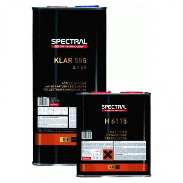 Автомобільний акриловий лак антискретч "Spectral Klar 555 (SR) 2:1 HS" + затвердник "H6115" (5л+2,5л) [Спектрал Клар 555]
