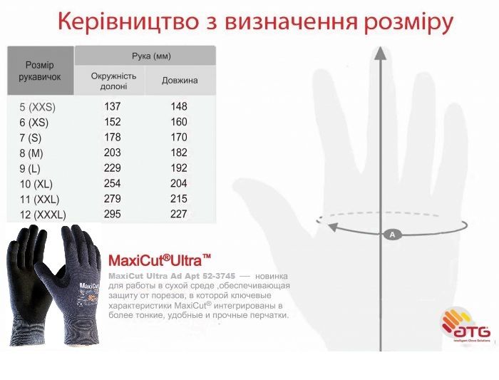 Захисні рукавички "MaxiCut Ultra Ad Apt" [52-3745] [Максі Кат Адапт]