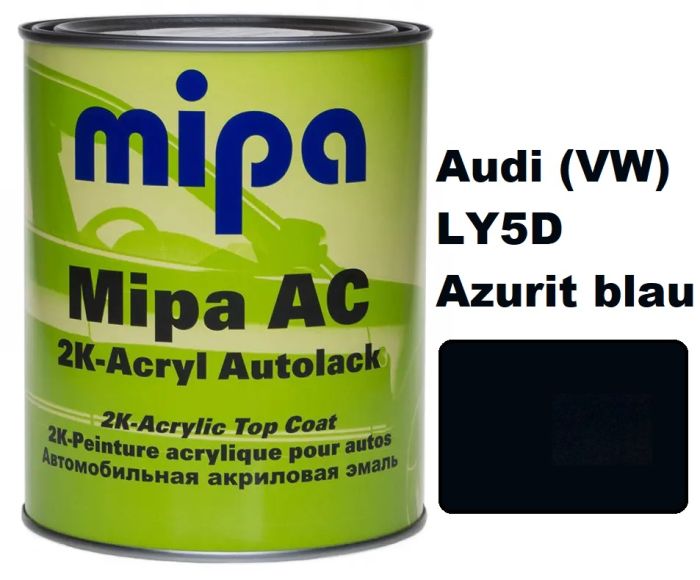 Автоемаль акрилова "Mipa Volkswagen/Audi (VW) LY5D Azurit blau" 1л [Міпа Фольксваген/Ауді ЛІ5Д Азурит Блау]