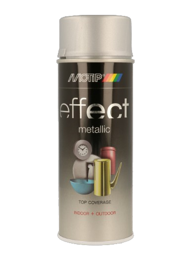 Емаль аерозольна з ефектом металік "Motip" Deco Effect Metallic срібна (400 мл) ["Мотіп" Деко Ефект Металік]