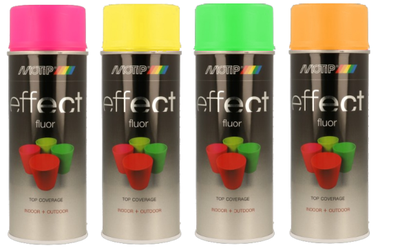 Емаль аерозольна флуоресцентна "Motip" Deco Effect Fluor (400 мл) ["Мотіп" Деко Ефект Флуор]