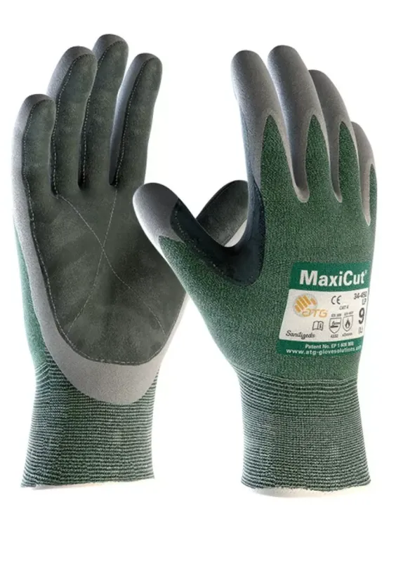 Захисні рукавички "ATG MaxiCut Oil" маслобензостійкі з захистом від порізів [34-450LP]