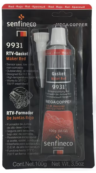 Cиліконовий герметик червоний  "RTV Silicone Red Senfineco" 100гр [Сенфінеко]