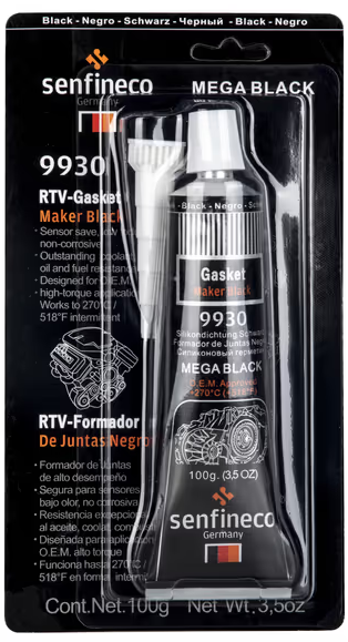 Cиліконовий герметик чорний "RTV Silicone Black Senfineco" 100гр [Сенфінеко]