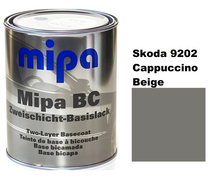 Базова автоемаль (металік) Mipa Skoda 9202 Cappuccino Beige 1л (Міпа Шкода 9202 Капуччино Біж)