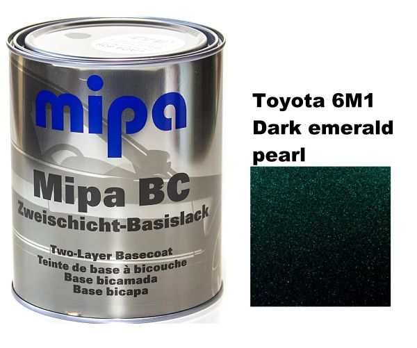 Базова автоемаль (металік) "Mipa Toyota 6M1 Dark emerald pearl" 1л [Міпа Тойота 6М1 Дарк Емеральд]