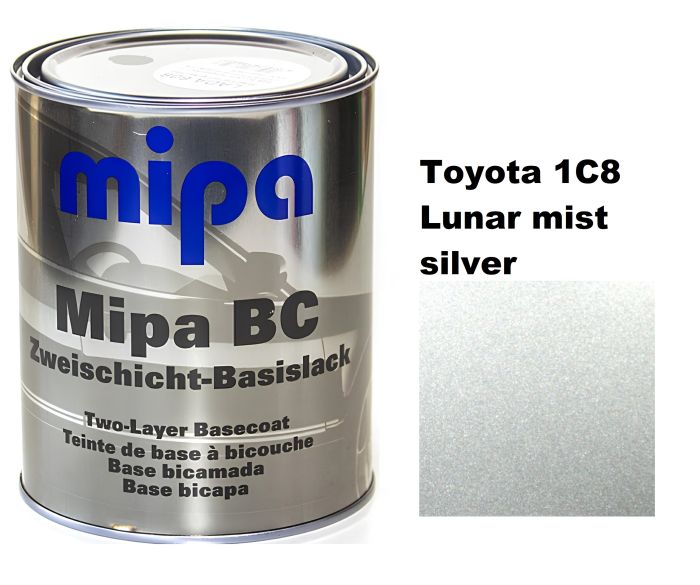 Базова автоемаль (металік) "Mipa Toyota 1C8 Lunar mist silver" 1л [Міпа Тойота 1С8 Люнар міст сільвер]