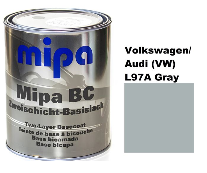 Базова автоемаль (металік) "Mipa Volkswagen/Audi (VW) L97A Gray" 1л [Міпа Фольксваген/Ауді (ВВ) Л97А Грей]