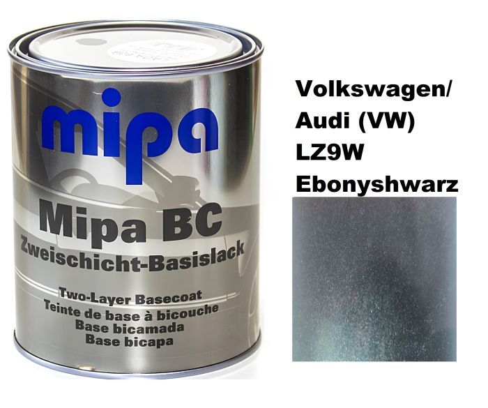 Базова автоемаль (металік) "Mipa Volkswagen/Audi (VW) LZ9W Ebonyshwarz" 1л][Міпа Фольксваген/Ауді ЛЗ9В Ебонішварц)