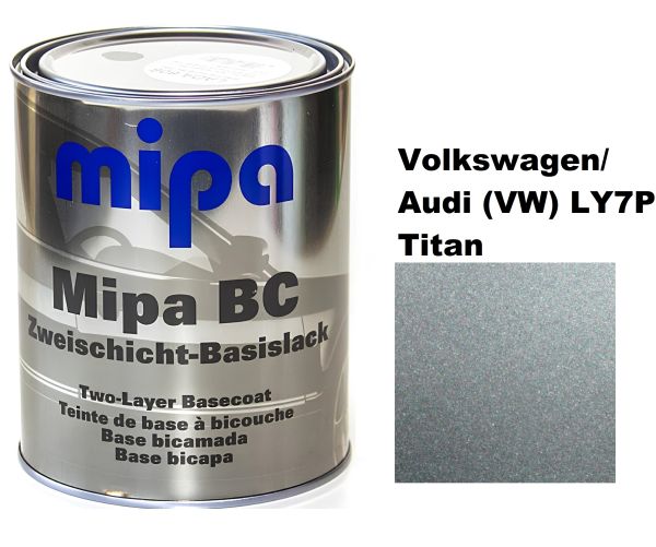 Базова автоемаль (металік) "Mipa Volkswagen/Audi (VW) LY7P Titan" 1л [Міпа Фольксваген/Ауді ЛІ7П Титан]