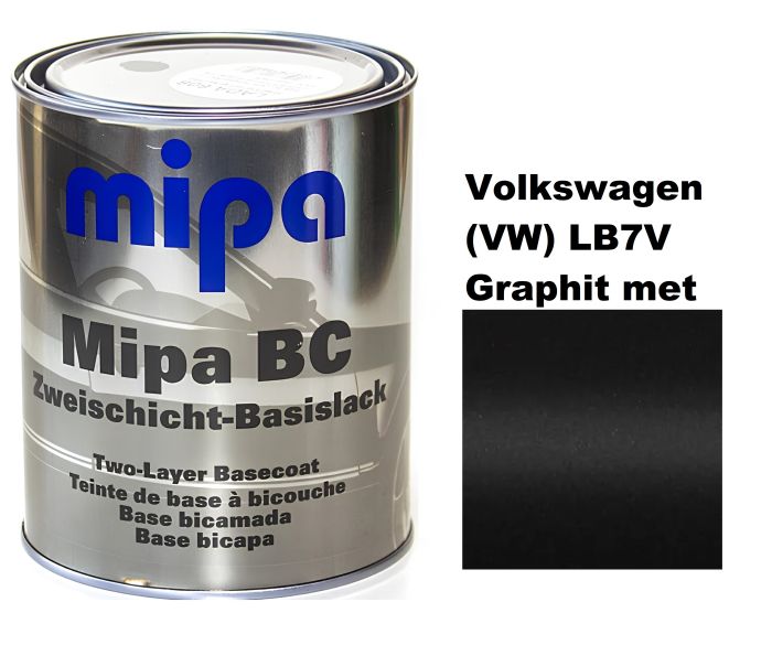 Базова автоемаль (металік) "Mipa Volkswagen (VW) LB7V Graphit met" 1л [Міпа Фольксваген Графіт мет]