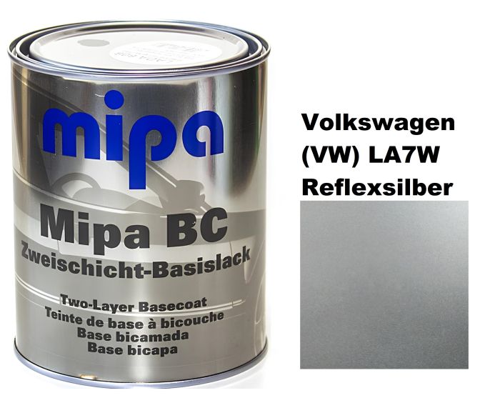 Базова автоемаль (металік) "Mipa Volkswagen (VW) LA7W Reflexsilber" 1л [Міпа Фольксваген Рефлекссільбер]