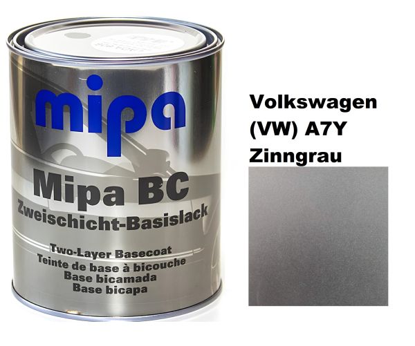Базова автоемаль (металік) "Mipa Volkswagen (VW) A7Y Zinngrau" 1л [Міпа Фольксваген А7И Зіннграу]