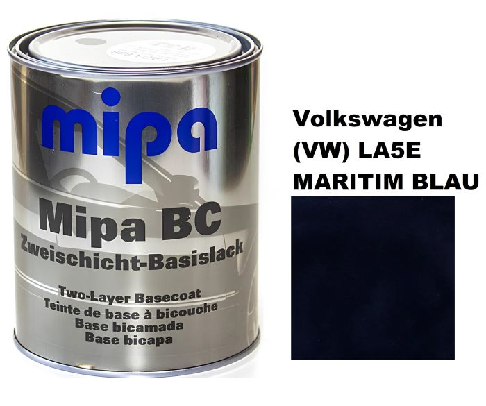 Базова автоемаль (металік) "Mipa Volkswagen (VW) LA5E MARITIM BLAU" 1л [Міпа Фольксваген ЛА5Е Марітім Блау]