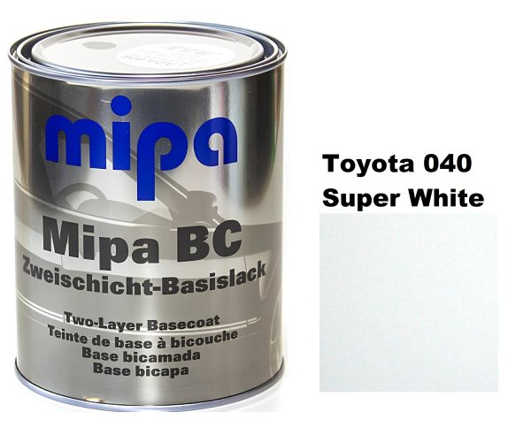 Базова автоемаль (металік) "Mipa Toyota 040 Super White" 1л [Міпа Тойота 040 Супер Вайт]