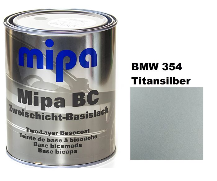 Базова автоемаль (металік) "Mipa BMW 354 Titansilber" 1л [Міпа БМВ 354 Титансільбер]