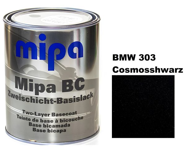 Базова автоемаль (металік) "Mipa BMW 303 Cosmosshwarz" 1л [Міпа БМВ 303 Космосшварц]