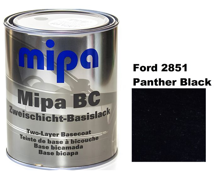 Базова автоемаль (металік) "Mipa Ford 2851 Panther Black" 1л [Міпа Форд 2851 Пантер Блек]