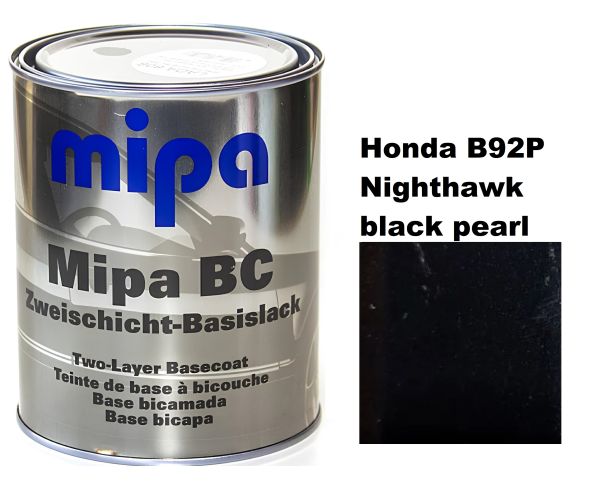 Базова автоемаль (металік) "Mipa Honda B92P Nighthawk black pearl" 1л [Міпа Хонда Б92П Найтхавк блек перл]