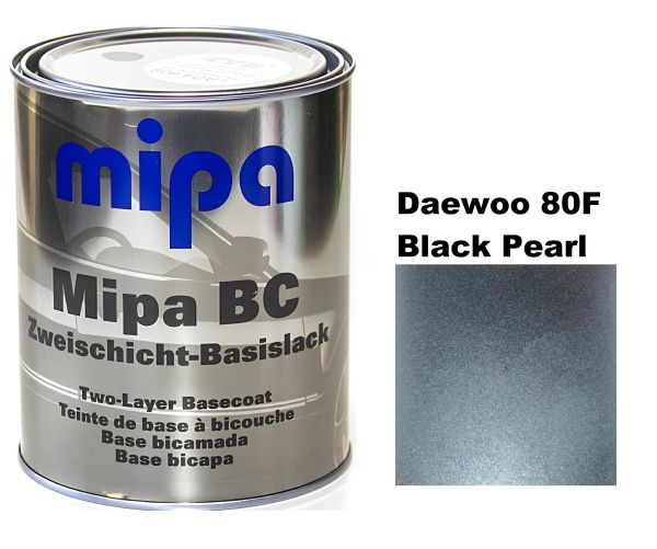 Базова автоемаль (металік) "Mipa Daewoo 80F Black Pearl" 1л [Міпа Део 80Ф Блек Перл]