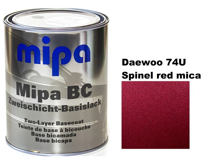 Базова автоемаль (металік) "Mipa Daewoo 74U Spinel red mica" 1л [Міпа Део 74У Спінел Ред міка]