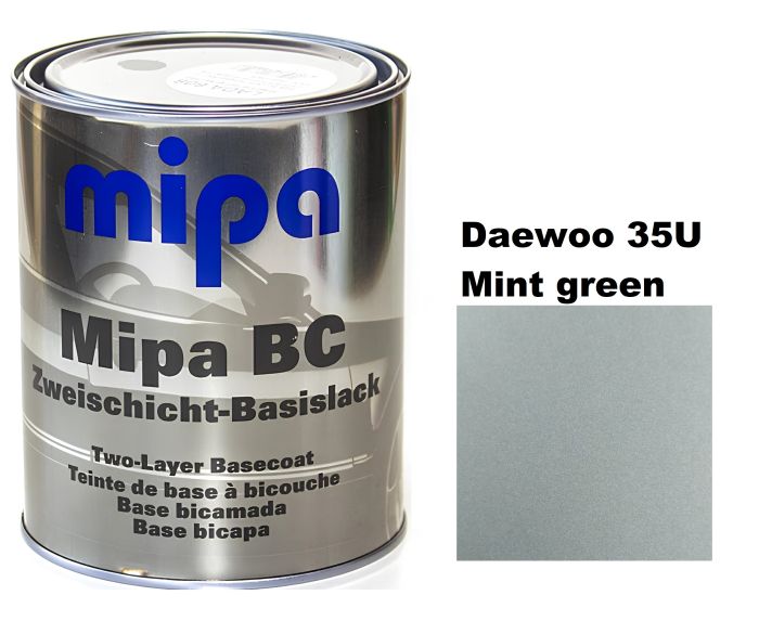 Базова автоемаль (металік) "Mipa Daewoo 35U Mint green" 1л [Міпа Део 35У Мінт Грін]