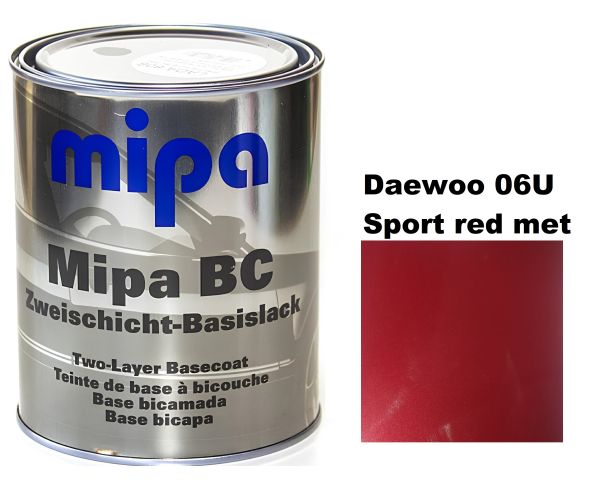 Базова автоемаль (металік) "Mipa Daewoo 06U Sport red met" 1л [Міпа Даеву 06У Спорт Ред мет]