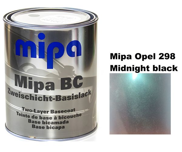 Базова автоемаль (металік) "Mipa Opel 298 Midnight black" 1л [Міпа Опель 298 Міднайт блек]