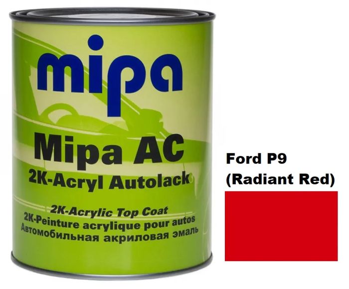 Автоемаль акрилова "Mipa Ford P9 (Radiant Red)", 1л [Міпа Форд П9 Редіент Ред]