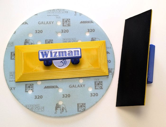 Шліфувальна терка з липучкою "прямокутна Wizman", 185*65 мм [Візман]