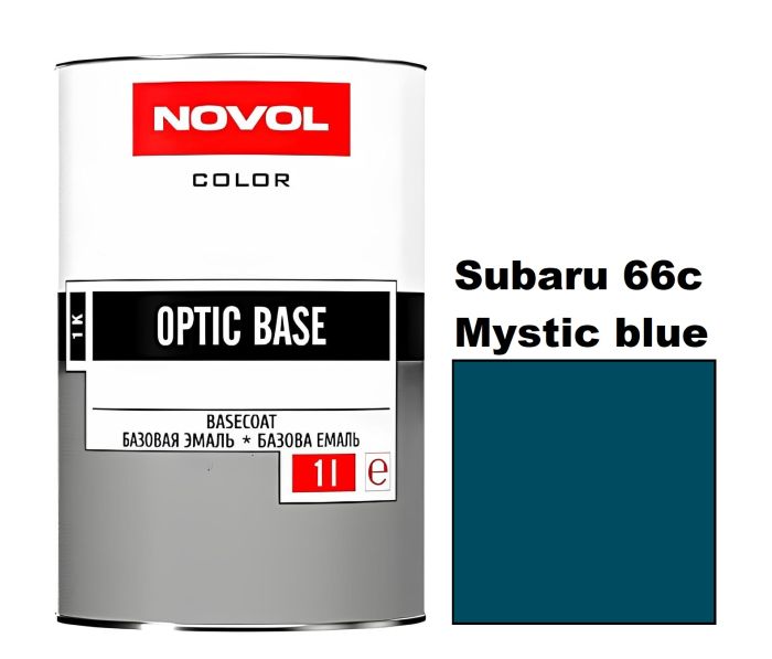 Базова автоемаль (металік) Novol Optic Base Subaru 66C MYSTIC BLUE 1л (Новол Оптик Бейс Субару 66С Містик Блу)