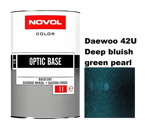 Базова автоемаль Novol OPTIC BASE DAEWOO 42U Deep bluish green pearl (Новол Оптік Бейс Део 42У Діп бліш перл)