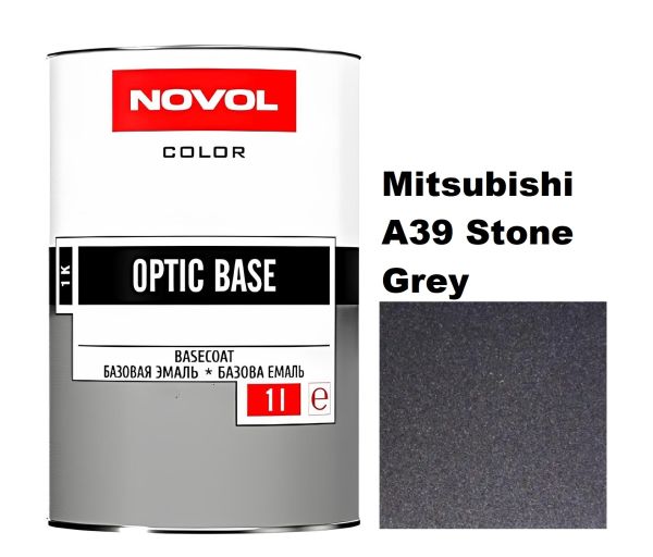 Базовая автоэмаль (металлик) Novol Optic Base Mitsubishi A39 Stone Grey 1л (Новол Оптик Бейс Митсубиси А39 Стоун Грей)