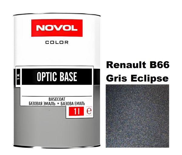 Базова автоемаль (металік) Novol Optic Base Renault B66 Gris Eclipse 1л (Новол Оптик Бейс Рено Б66 Гріс Екліпс)
