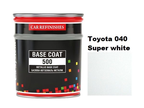Базова автоемаль (металік) "CS System Toyota 040 Super white \ Metallic Base Coat" 0,8л [ЦС Систем Металік Бейс Коат Тойота 040 Супер Вайт]