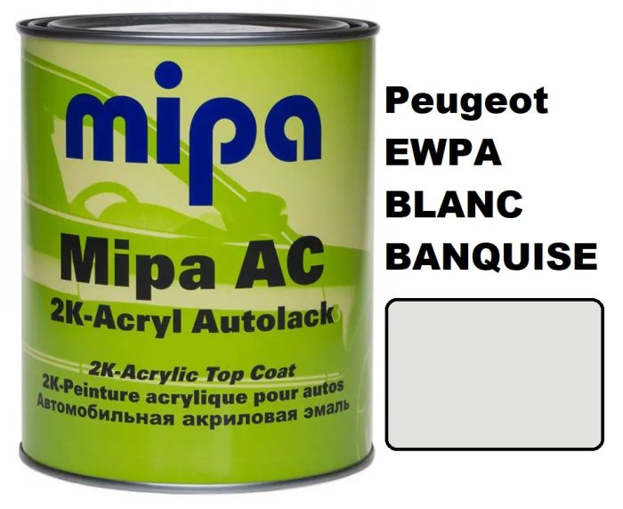 Автоемаль акрилова "Mipa Peugeot EWPA BLANC BANQUISE" 1л [Міпа ПЕЖО ЕВПА Бланш Банкіз]