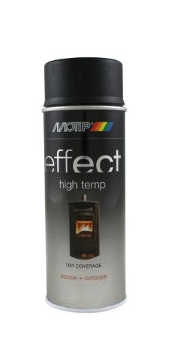 Емаль аерозольна високотемпературна "Motip" High temp Deco Effect Темно-антрацитова (400 мл) ["Мотіп" Хайг Темп Деко Ефект]