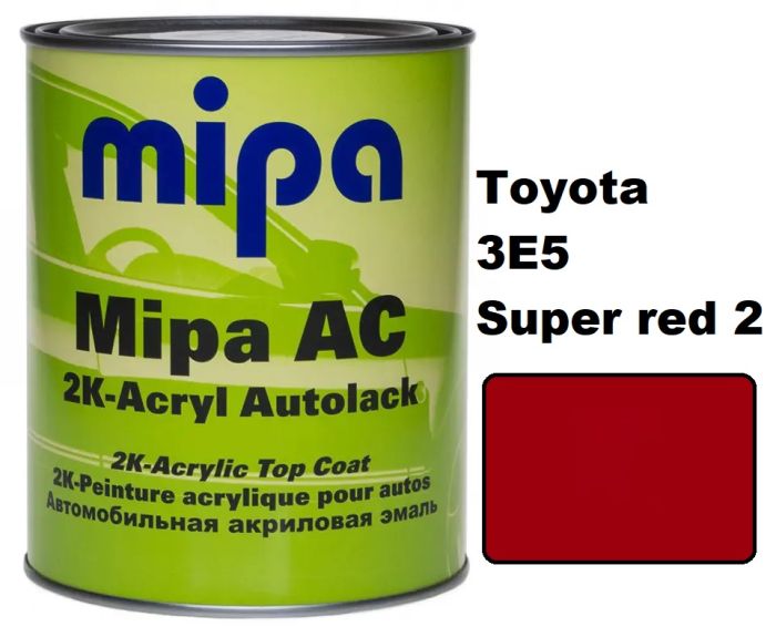 Автоемаль акрилова "Mipa Toyota 3E5 Super red 2" 1л [Міпа Тойота 3Е5 Супер Ред]