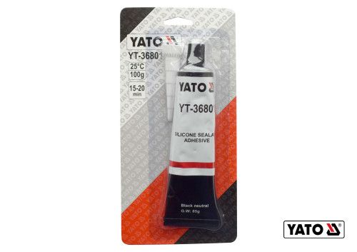 Клей-герметик силіконовий термо - оливостійкий чорний "YATO" (85 г)