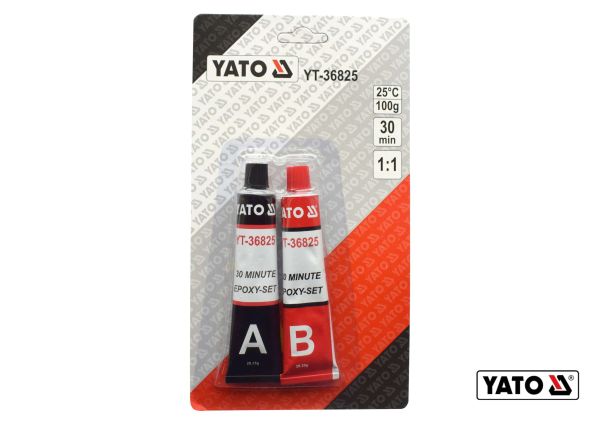 Клей двокомпонентний епоксидний "YATO" 20-30 хв (2 тюбики по 28 г)